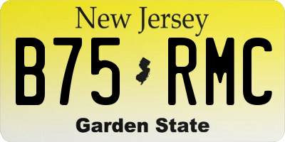 NJ license plate B75RMC