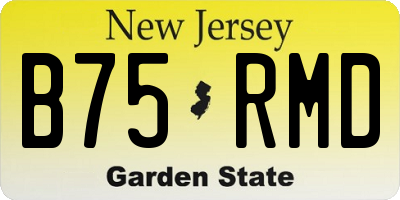 NJ license plate B75RMD