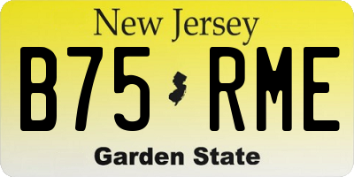 NJ license plate B75RME