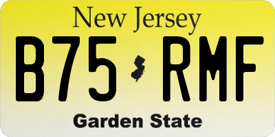 NJ license plate B75RMF