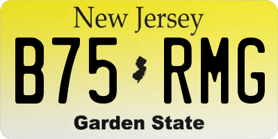 NJ license plate B75RMG