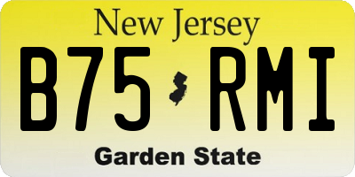 NJ license plate B75RMI