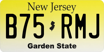 NJ license plate B75RMJ