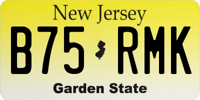 NJ license plate B75RMK