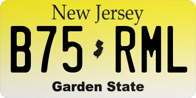 NJ license plate B75RML