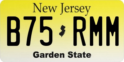 NJ license plate B75RMM