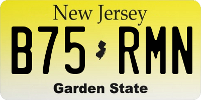 NJ license plate B75RMN