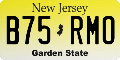 NJ license plate B75RMO