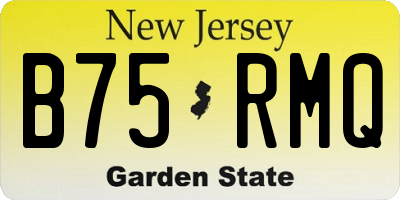 NJ license plate B75RMQ