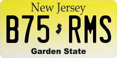 NJ license plate B75RMS