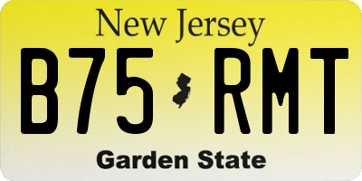 NJ license plate B75RMT