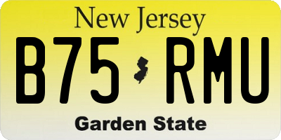 NJ license plate B75RMU