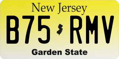 NJ license plate B75RMV