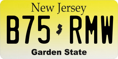 NJ license plate B75RMW