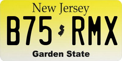NJ license plate B75RMX