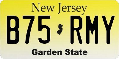 NJ license plate B75RMY