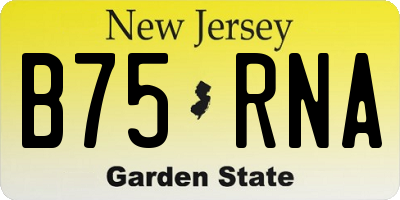NJ license plate B75RNA