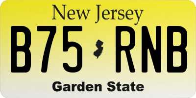 NJ license plate B75RNB