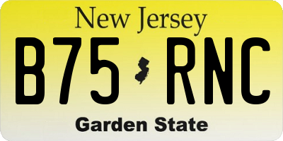 NJ license plate B75RNC