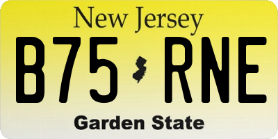 NJ license plate B75RNE