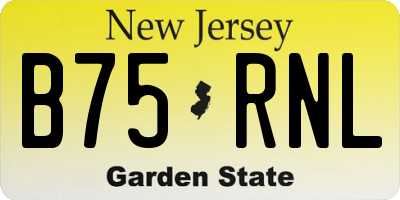 NJ license plate B75RNL