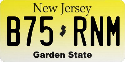 NJ license plate B75RNM