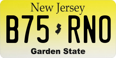 NJ license plate B75RNO