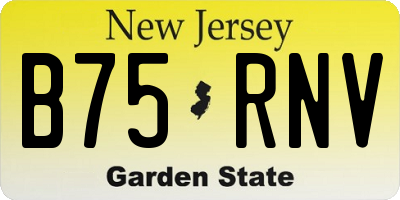 NJ license plate B75RNV