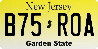 NJ license plate B75ROA