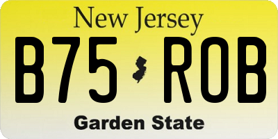 NJ license plate B75ROB