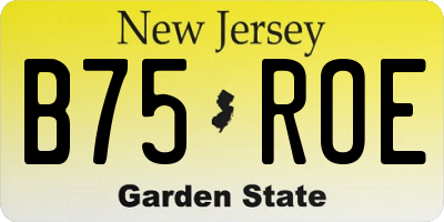 NJ license plate B75ROE