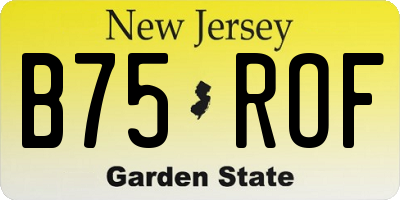 NJ license plate B75ROF