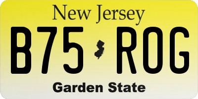 NJ license plate B75ROG