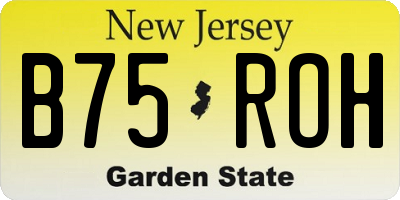 NJ license plate B75ROH