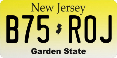NJ license plate B75ROJ