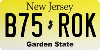 NJ license plate B75ROK