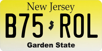 NJ license plate B75ROL