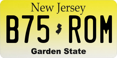 NJ license plate B75ROM