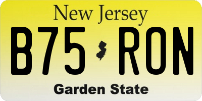 NJ license plate B75RON