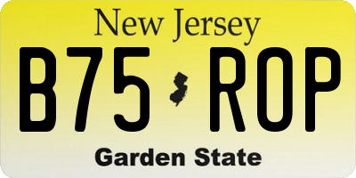 NJ license plate B75ROP