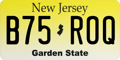 NJ license plate B75ROQ
