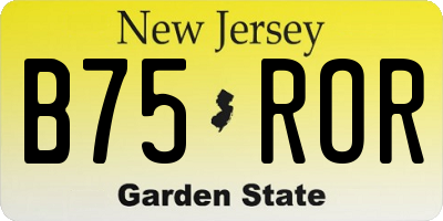 NJ license plate B75ROR