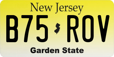 NJ license plate B75ROV