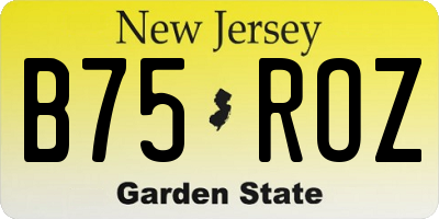 NJ license plate B75ROZ