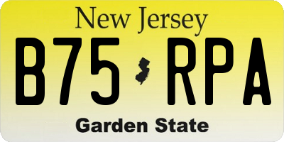 NJ license plate B75RPA