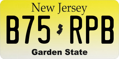 NJ license plate B75RPB