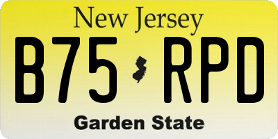 NJ license plate B75RPD