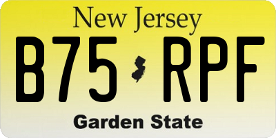 NJ license plate B75RPF