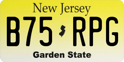 NJ license plate B75RPG