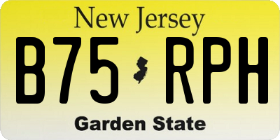 NJ license plate B75RPH
